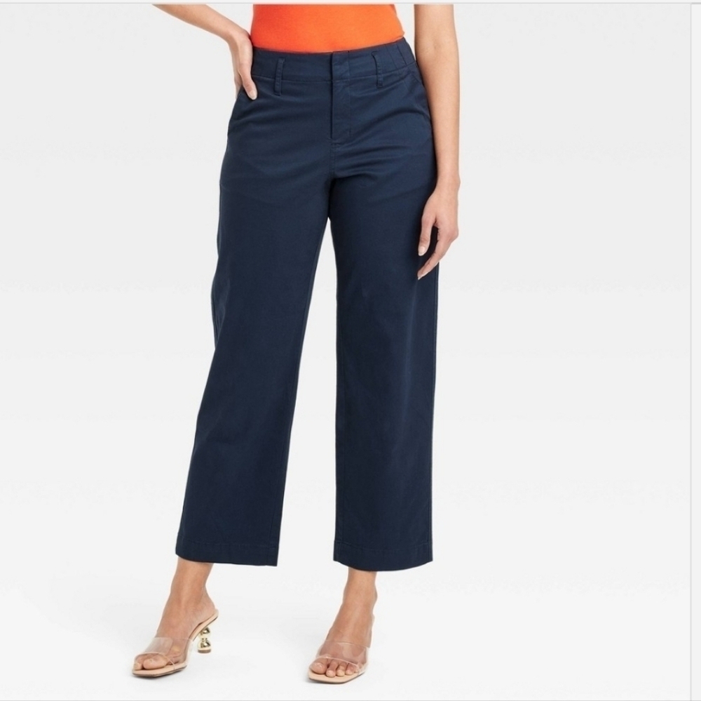 A New Day Women's Straight Ankle Chino Pants Navy Size 4